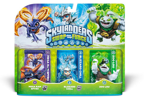 Skylanders SWAP Force Triple Character Pack: Mega Ram Spyro, Blizzard Chill, Zoo Lou (Toy) (TOYS) TOYS Game 