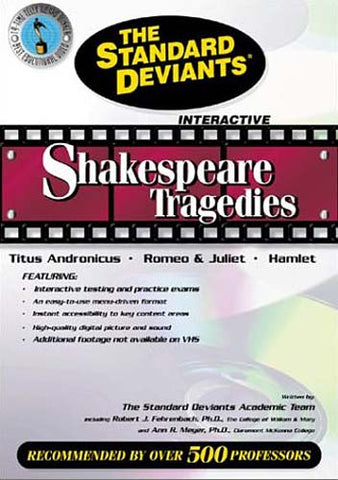 Standard Deviants - Shakespeare Tragedies - Titus Andronicus, Romeo & Juliet, Hamlet DVD Movie 