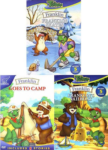 Franklin Goes to Camp / Franklin Skates / Franklin's Sailboat (3 pack) DVD Movie 