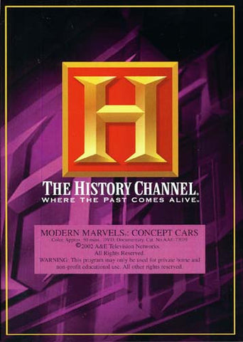 Modern Marvels - Concept Cars - The History Channel DVD Movie 