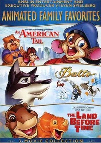 Animated Family Favorites 3-Movie Collection (An American Tail/Balto/The Land Before Time) DVD Movie 