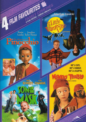 Adventures Of Pinocchio/Little Vampire/Son of the Mask/Monkey Trouble - 4 Film Favorites(Bilingual) DVD Movie 