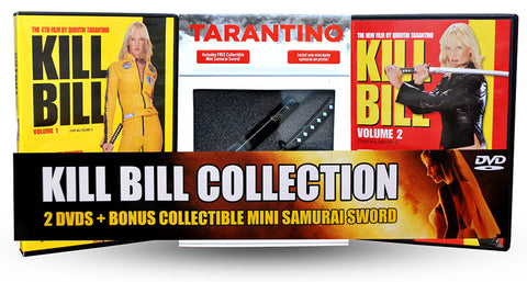 Kill Bill Volume One and Two (2 Pack) With Collectible Tarantino Samurai Sword (Plastic) DVD Movie 