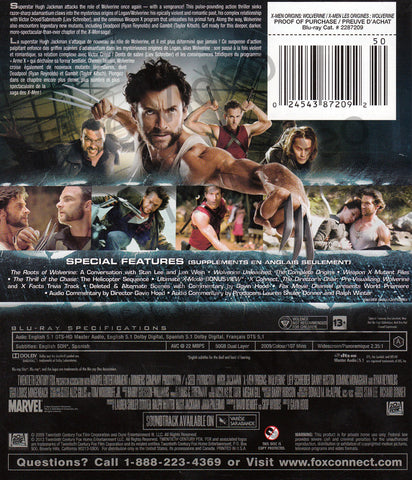 X-Men Origins - Wolverine (Blu-ray) (Bilingual) BLU-RAY Movie 