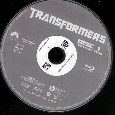 Transformers (Blu-ray) (Disc Only) BLU-RAY Movie 