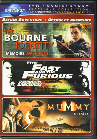 The Bourne Identity / The Fast and the Furious / The Mummy (Universal's 100th Anniversary) DVD Movie 