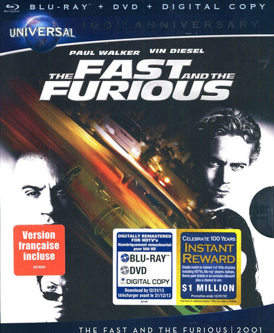 The Fast and the Furious (Bilingual) (Blu-ray + DVD + Digital Copy) (Blu-ray) BLU-RAY Movie 