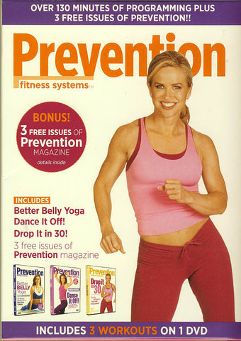 Prevention Fitness System (3 Fitness System) (Better Belly Yoga, Dance it Off!, Drop it in 30!) DVD Movie 