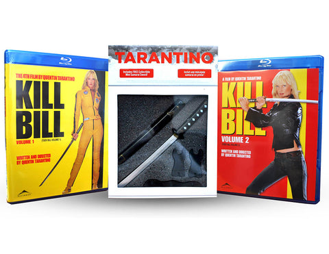 Kill Bill Volume One and Two (2 Pack) With Collectible Tarantino Samurai Sword (Plastic) (Blu-ray) BLU-RAY Movie 