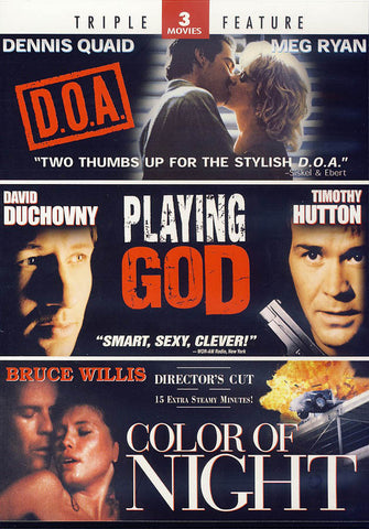 Color of Night / Playing God / D.O.A. (Triple Feature) DVD Movie 