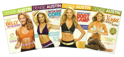 Denise Austin - (Boot Camp ,Yoga Body Burn,Hit the Spot - Core Complete,Best Belly Fat-Blasters) (Bo DVD Movie 