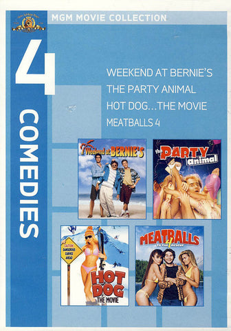 MGM 4 Comedies - Weekend at Bernie's / Party Animal / Hot Dog: The Movie / Meatballs 4 DVD Movie 