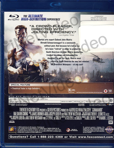 Commando (Blu-ray) BLU-RAY Movie 