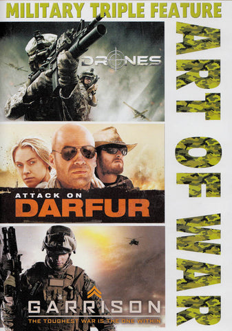 Military Triple Feature - Art Of War (Drones / Attack On Darfur / Garrison) DVD Movie 