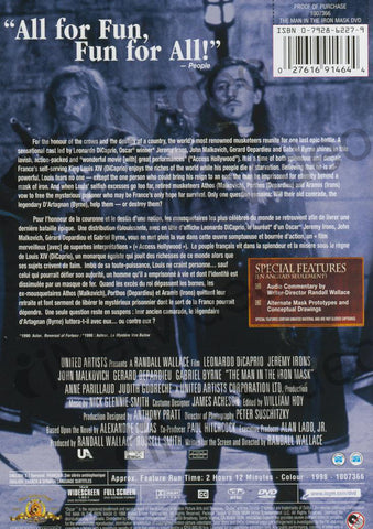 The Man In The Iron Mask (Dicaprio, Leonardo) (MGM) (Bilingual) DVD Movie 