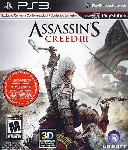 Assassin's Creed (3) III (PLAYSTATION3) PLAYSTATION3 Game 