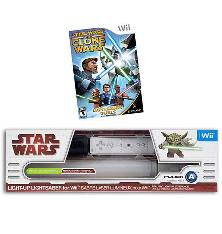 Star Wars The Clone Wars - Lightsaber Duels + Light-Up Lightsaber - Yoda (NINTENDO WII) NINTENDO WII Game 