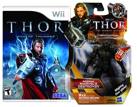 Thor - God Of Thunder with (Inferno Marvels Destroyer Figure) (NINTENDO WII) NINTENDO WII Game 