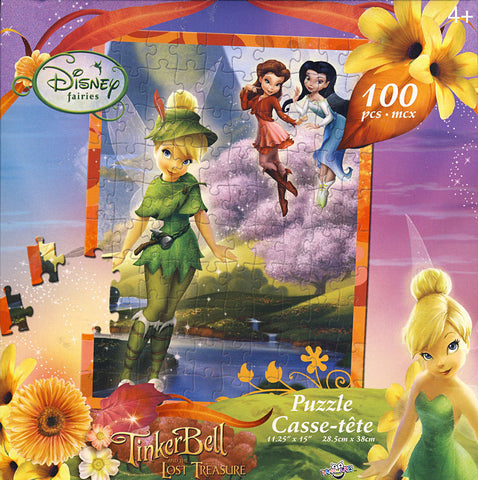 Disney Fairies - Tinkerbell and Friends: in a Yellow Flower Meadow Puzzle (100 Pieces) (TOYS) TOYS Game 