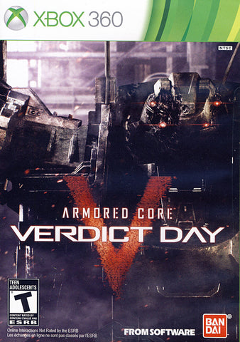 Armored Core - Verdict Day (Bilingual Cover) (XBOX360) XBOX360 Game 