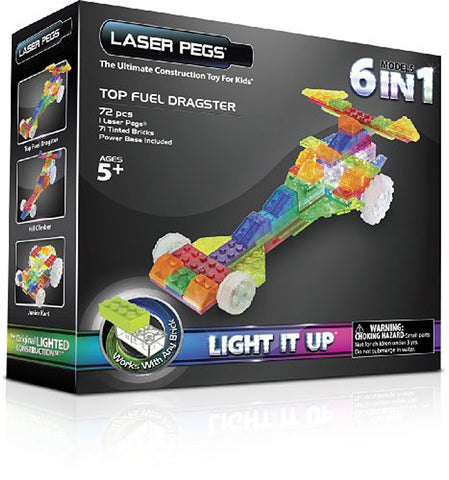 Laser Pegs 6-in-1 Top Fuel Dragster Building Set (Toy) (TOYS) TOYS Game 