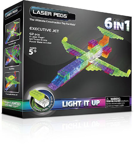 Laser Pegs 6-in-1 Executive Jet Building Set (Toy) (TOYS) TOYS Game 