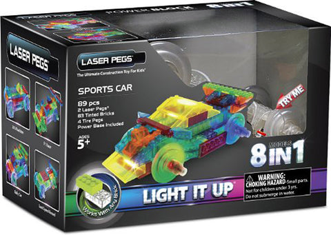 Laser Pegs 8-in-1 Sports Car Building Set (Toy) (TOYS) TOYS Game 