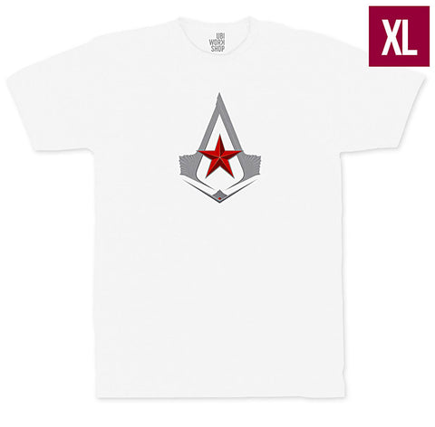 Ubisoft Unisex - Assassin s Creed - The Red Star T-Shirt - X-Large White (APPAREL) APPAREL Game 