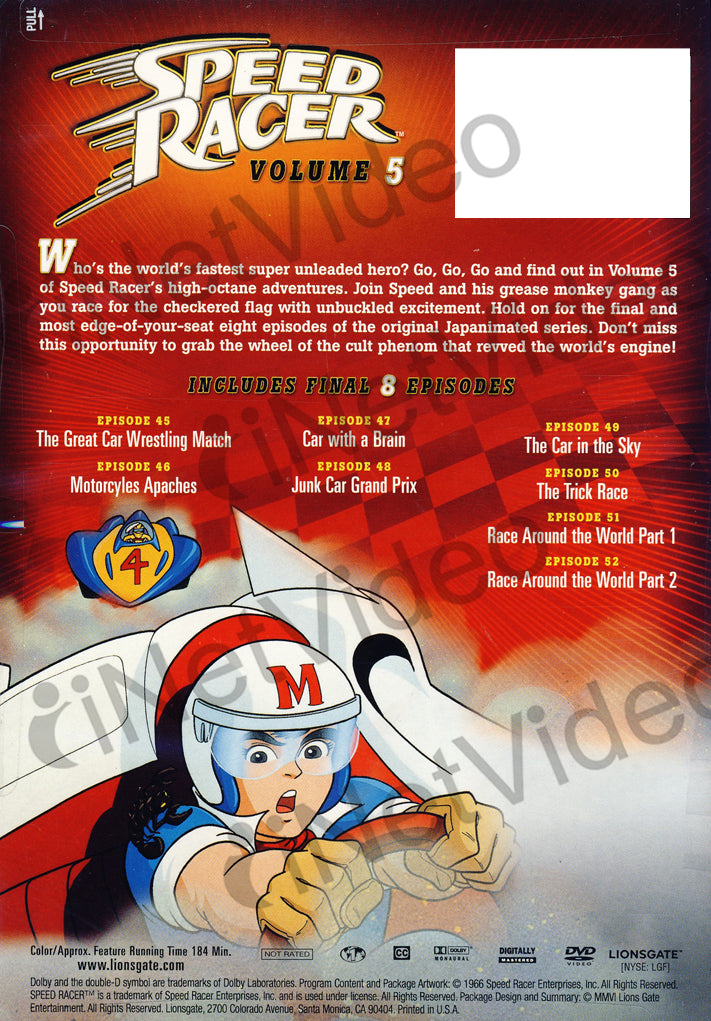 Speed Racer Volume 5 Speed Racer - Volume 5 on DVD Movie
