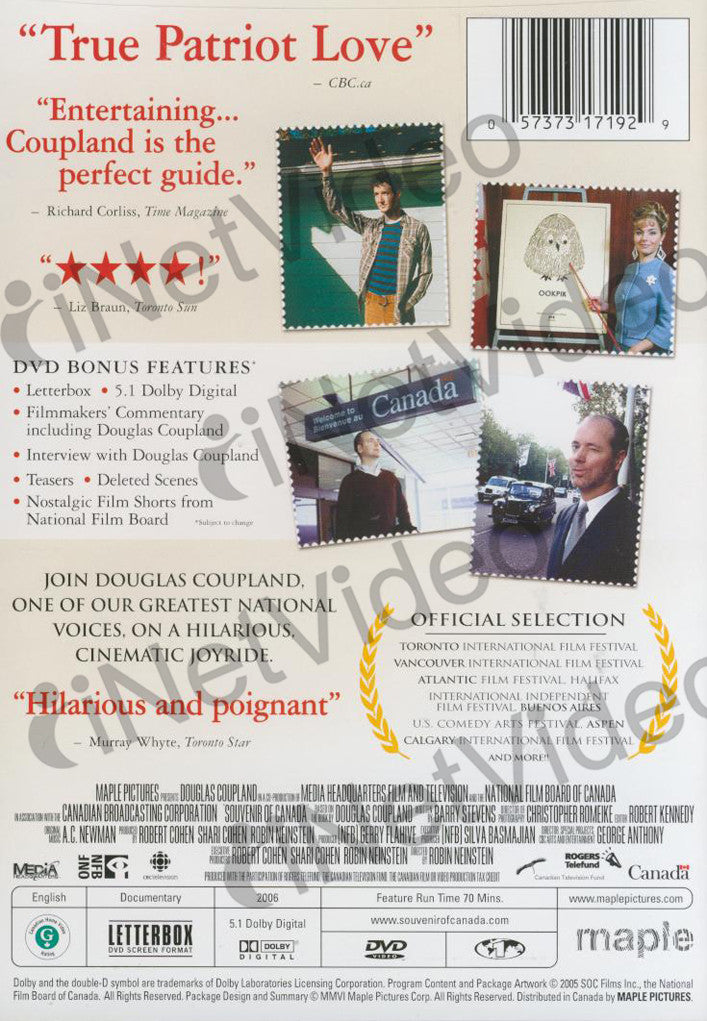 Souvenir Of Canada on DVD Movie