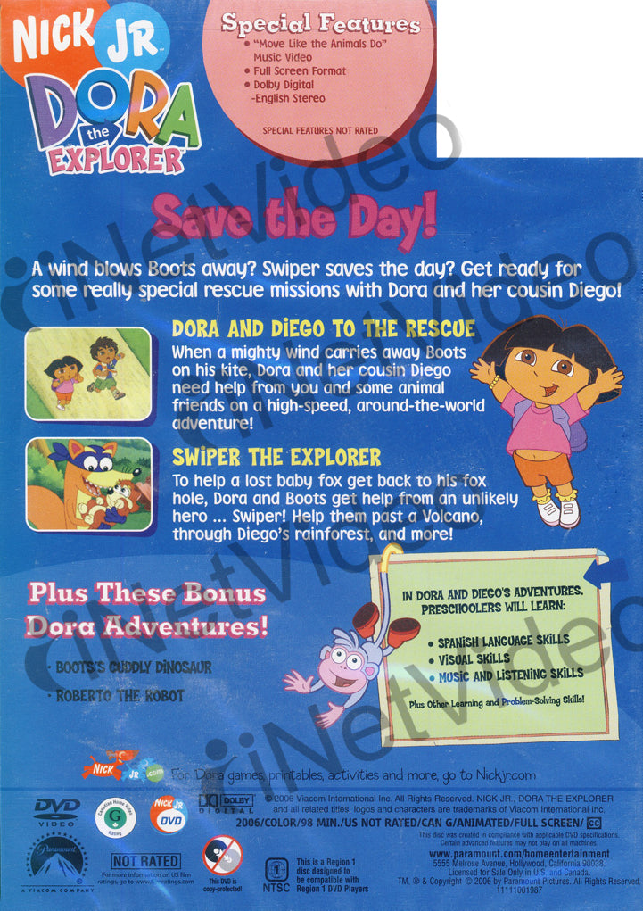 Dora The Explorer - Save the Day! on DVD Movie