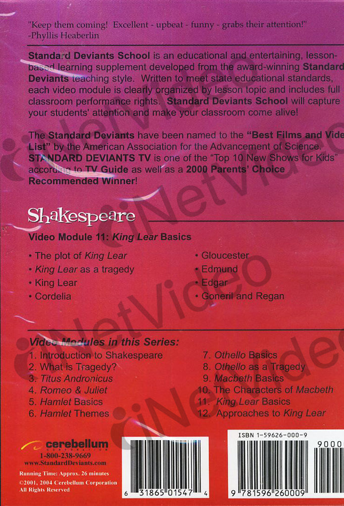 Standard Deviants School - Shakespeare - Program 11 - King Lear Basics ...