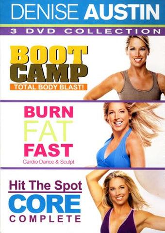 Denise Austin - Boot Camp Total Body Blast!/Burn Fat Fast/Hit The Spot Core Complete (Boxset) DVD Movie 