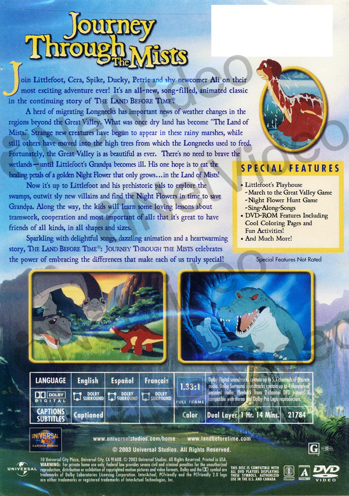 The Land Before Time Iv Journey Through The Mists Vhs