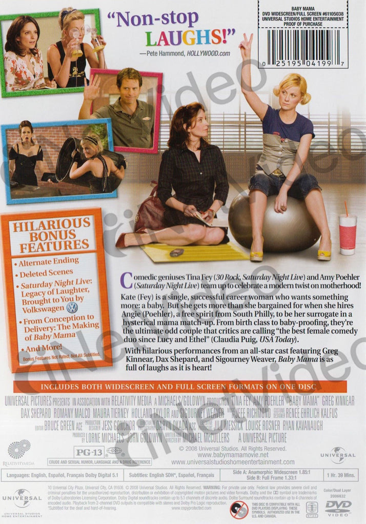 Baby Mama (Widescreen/Fullscreen) (Bilingual) on DVD Movie
