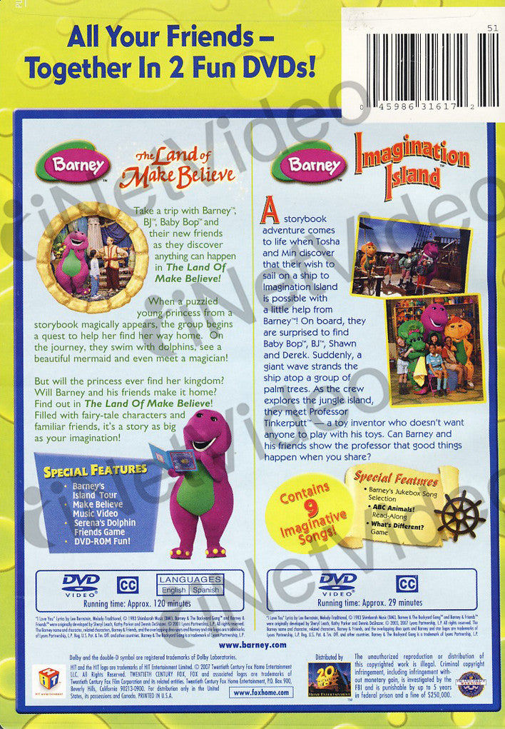 Barney (The Land of Make Believe/Imagination Island) (Double Feature