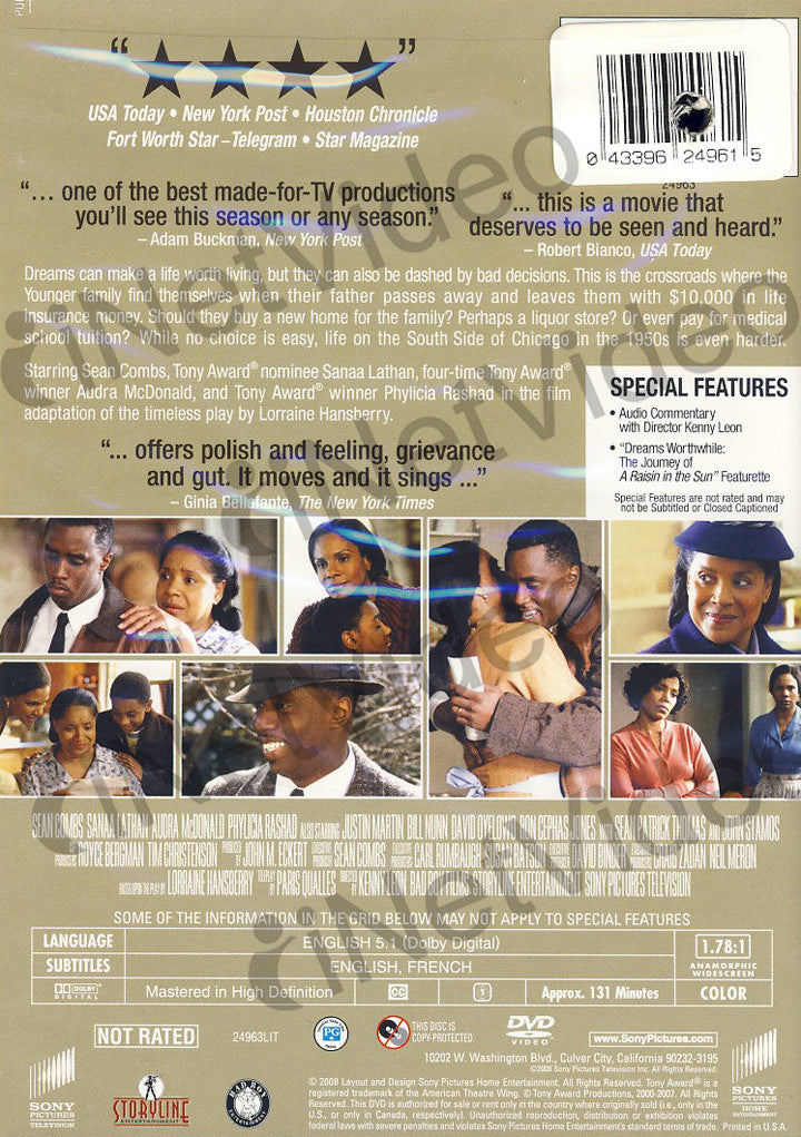 A Raisin In The Sun (Kenny Leon) on DVD Movie
