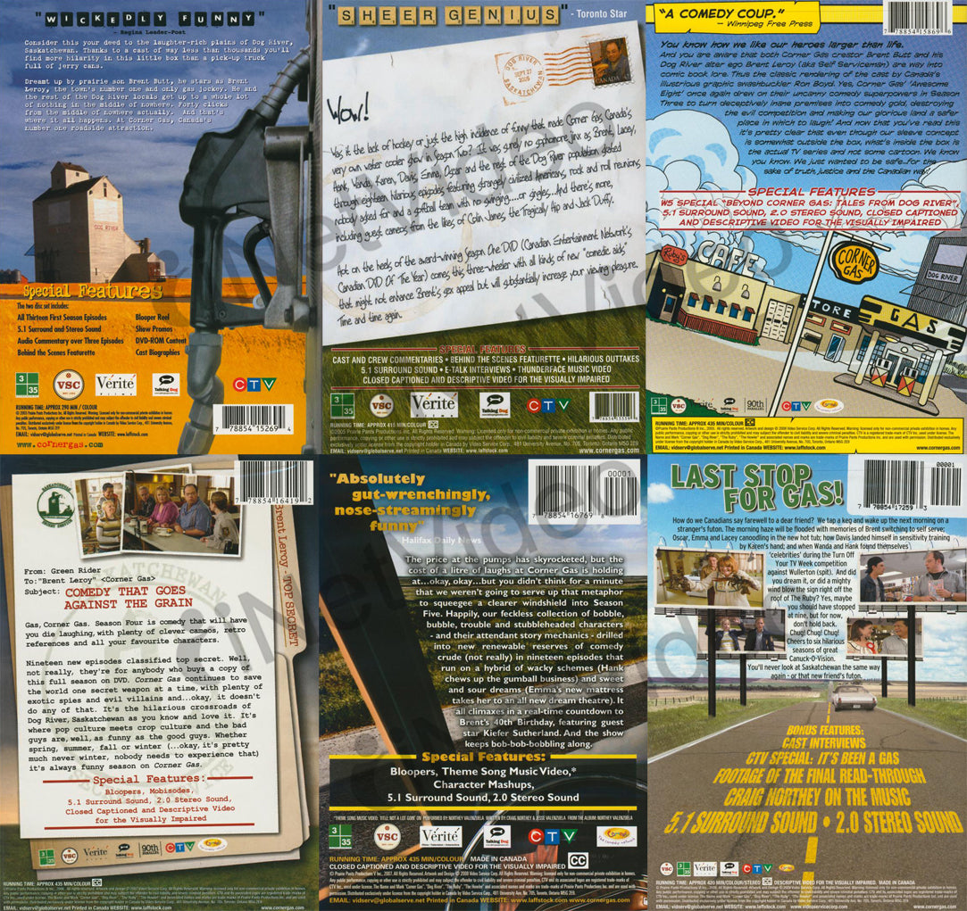 Corner Gas Season 1, 2, 3, 4, 5 and 6 (6 pack) (Boxset) on DVD Movie