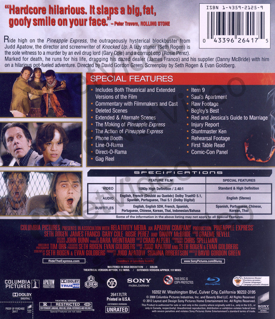 Pineapple Express (Unrated Special Edition) (Bluray) on BLURAY Movie