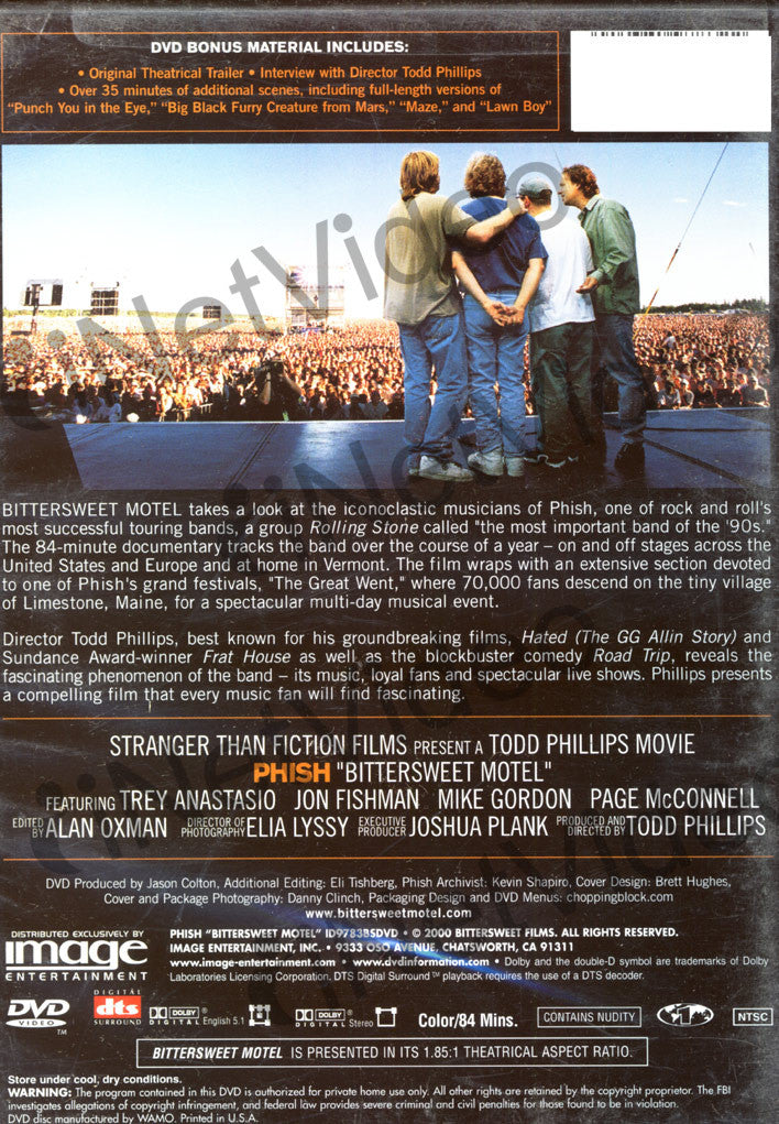 Phish Bittersweet Motel on DVD Movie