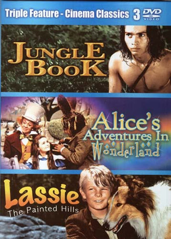 Jungle Book, Alice's Adventures In Wonderland, Lassie The Painted Hills (Triple Feature) (Boxset) DVD Movie 