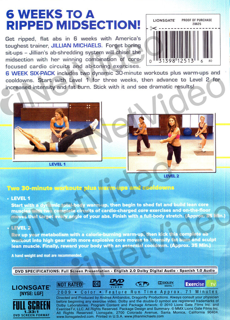 Jillian Michaels Six Week Six Pack Results