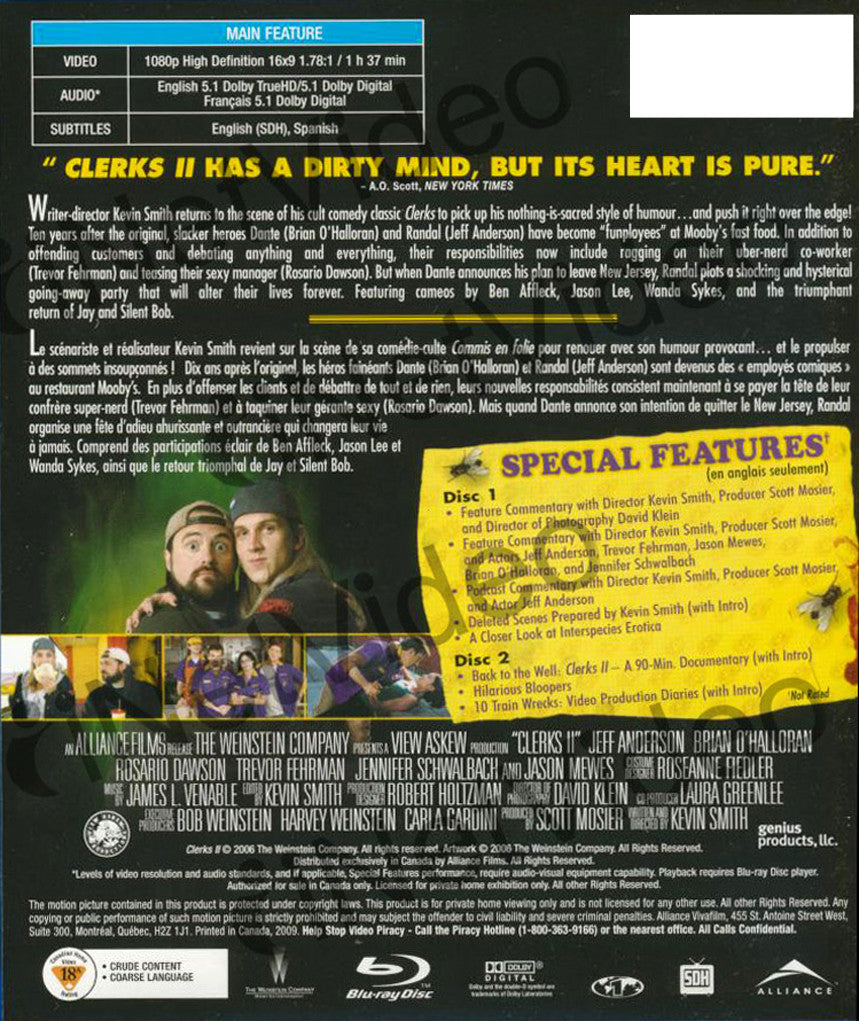 Clerks II 2 Bilingual Blu-ray on BLU-RAY Movie