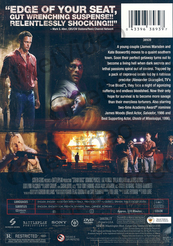 Straw Dogs (James Marsden) on DVD Movie