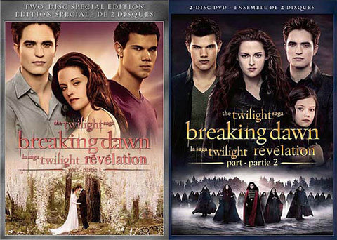 Twilight - Breaking Dawn Part 1 / Breaking Dawn Part 2 (2 Pack) (Boxset) DVD Movie 