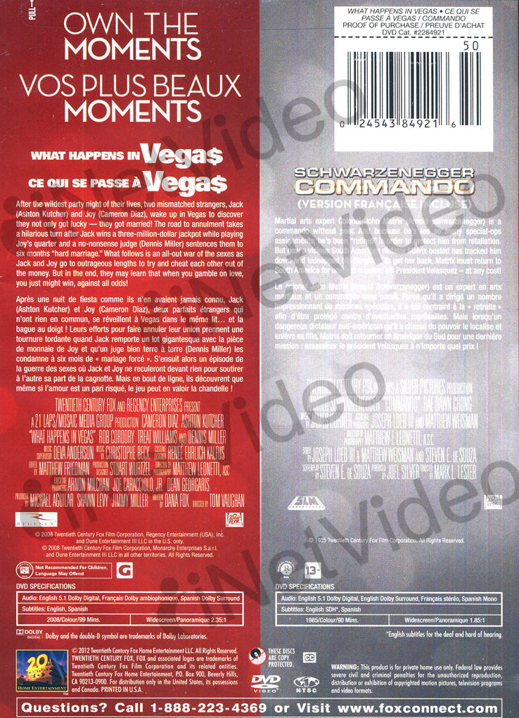 Commando Vega What Happens In Vegas / Commando (Hers and His) (Bilingual) on DVD Movie