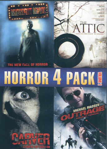 Horror 4 Pack (Midnight Movie / The Attic / Carver / Outrage) DVD Movie 