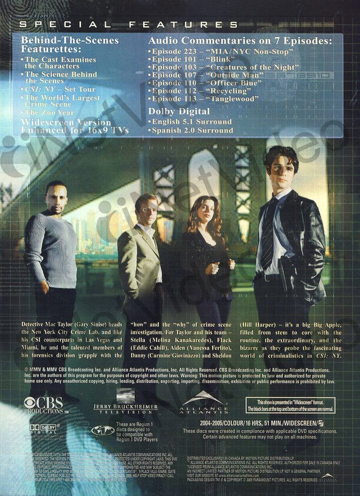 CSI   NY   The Complete First Season One 1Boxset on DVD Movie