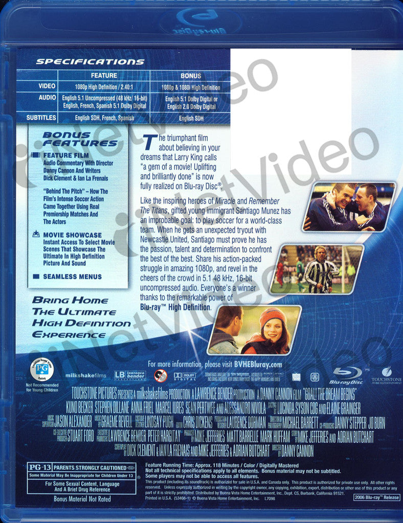 Goal! The Dream Begins (Bluray) on BLURAY Movie