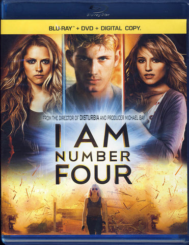 I Am Number Four (Three-Disc Blu-ray + DVD + Digital Copy) (Blu-ray) BLU-RAY Movie 